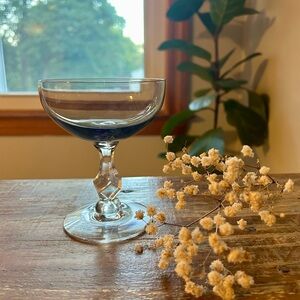 Vintage 1960’s Tiffin-Franciscan Dawn Smoke Crystal Champagne Coupe (Set of 4)